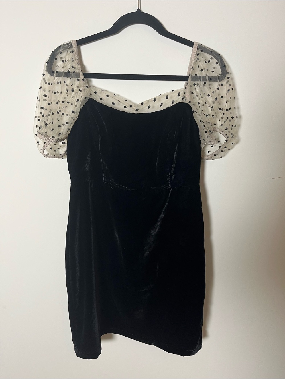 Camila Coehlo Revolve Heirloom Velvet Tulle Puff Sleeve Flocked Dot Dress - Picture 5 of 7
